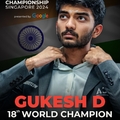 Új világbajnoka van a sakkvilágnak! Gukeshé a világbajnoki korona és a babérkoszorú! Gratulálok!  - World Chess Championship 2024 - Ding Liren 6,5-7,5 Gukesh Dommaraju -  Szingapur - 2024 - 11 - 25 - 12 - 13,