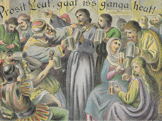 Jézus sörözik a tanítványokkal