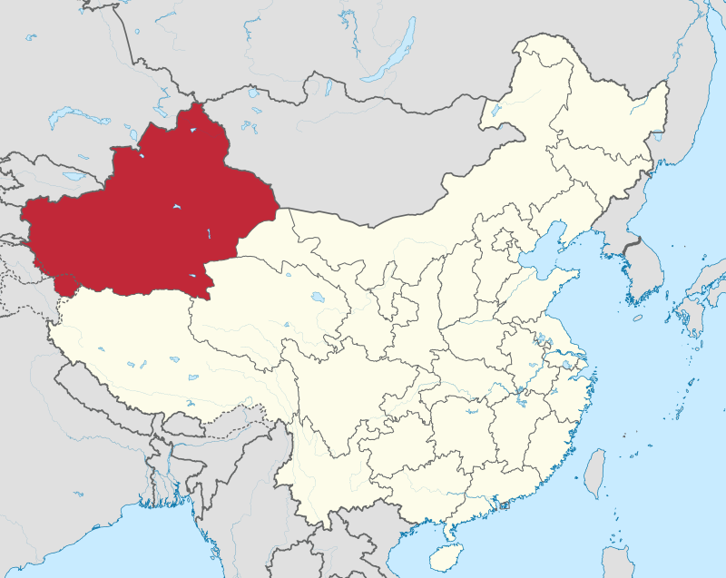 Xinjiang Tartomány Kínán belül