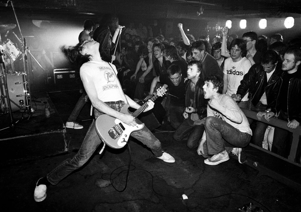 Johnny Ramone performing with the Ramones, 1977. Ian Dickson/REX USA