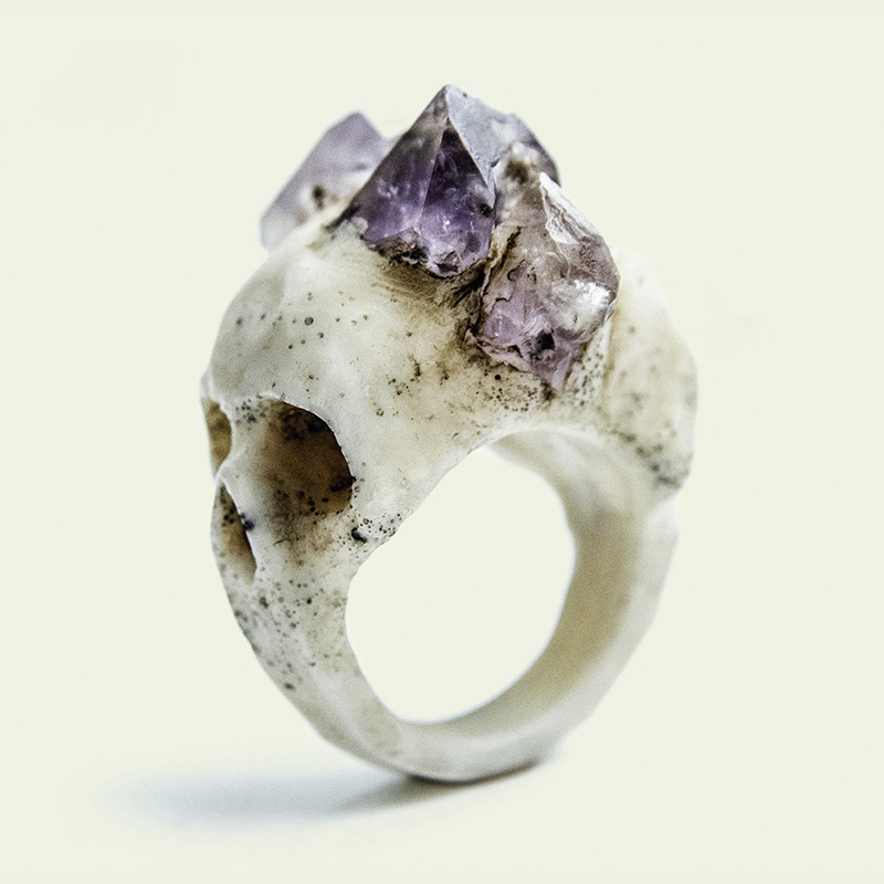 BIFACIAL SKULL RING<br />$170.00