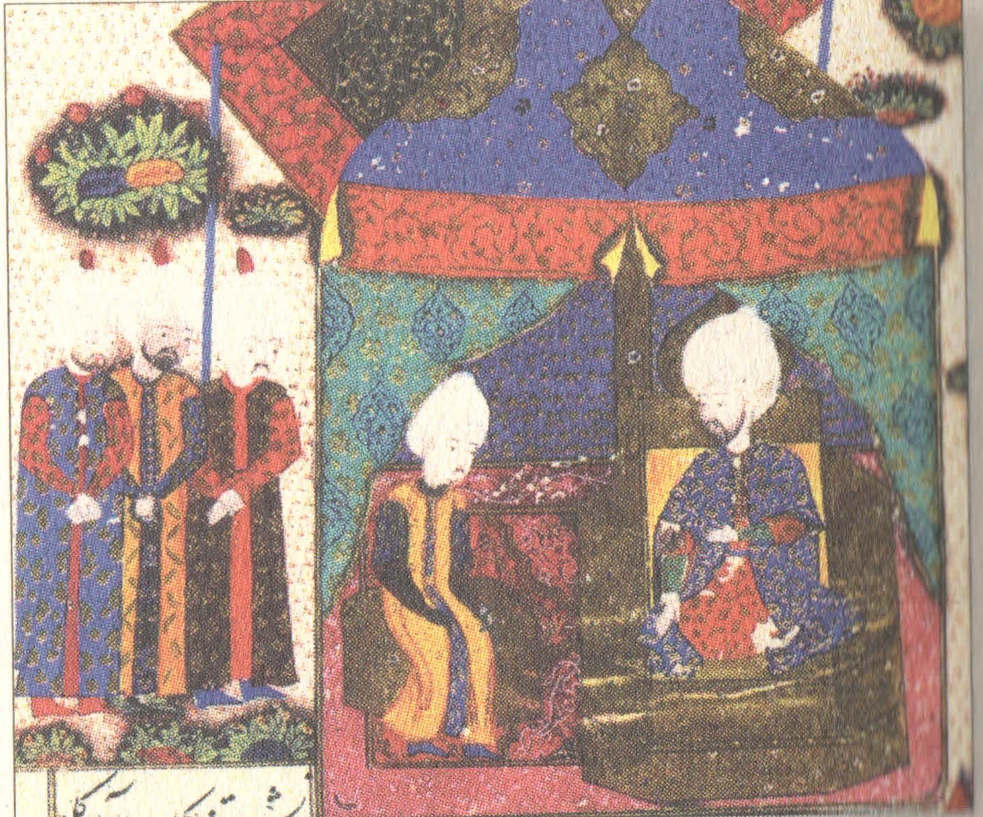 Szulejmán szultán és Bajazid herceg egy török miniatúrán 