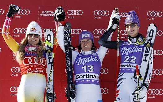 Merighetti Vonn Höfl-Riesch Cortina DH 2012.JPG