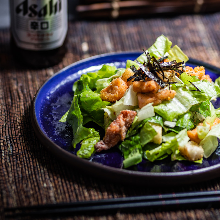 Japán cézár saláta ropogós lazactepertővel - Ez a változat is nagyon finom