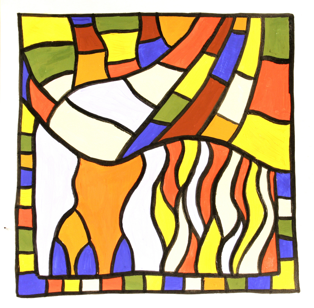 60x60 cm, papír, akril, tus, 2003