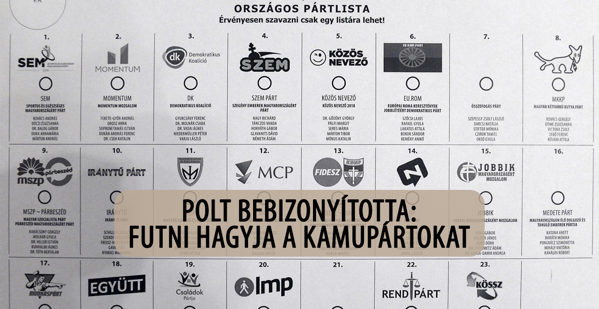 Polt megint bizonyított: futni hagyja a kamupártokat — pont, ahogy a Fidesz akarja 