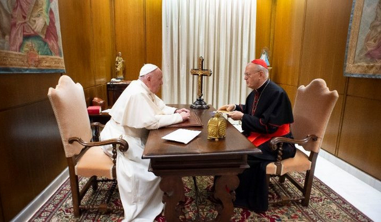 Ferenc pápa ma fogadta Erdő Péter bíborost
