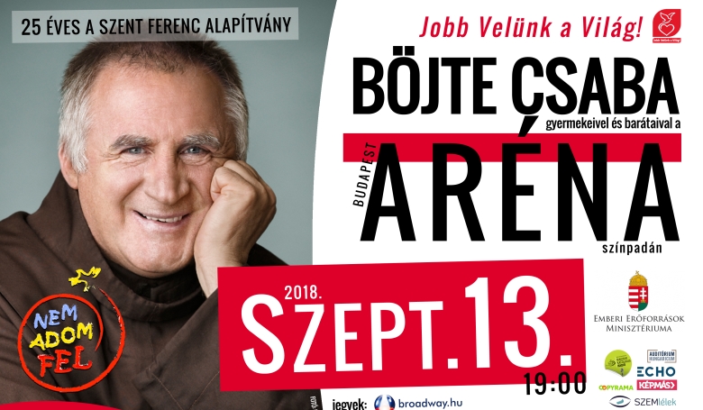 Böjte Csaba: Találkozzunk szeptember 13-án Budapesten!