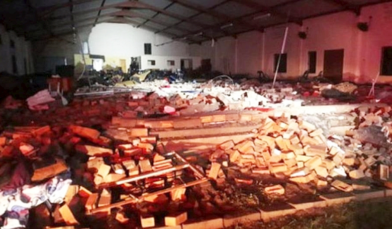 Összeomlott egy templom fala Dél-Afrikában