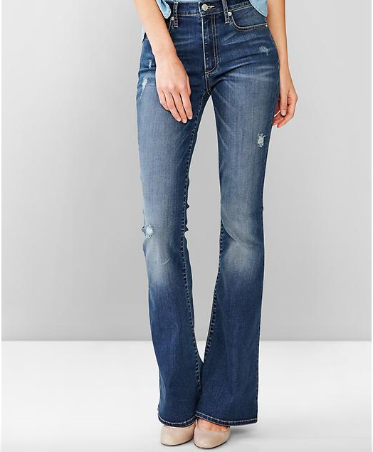 1969 resolution vintage destructed skinny flare jeans / GAP<br />http://www.gap.com/browse/product.do?cid=1035165&vid=1&pid=113296002