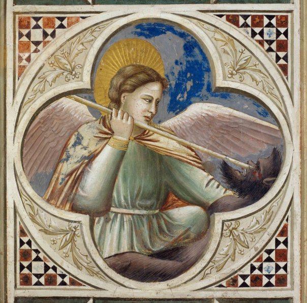 Giotto - Szent Mihály megvakítja a sátánt 001.jpg