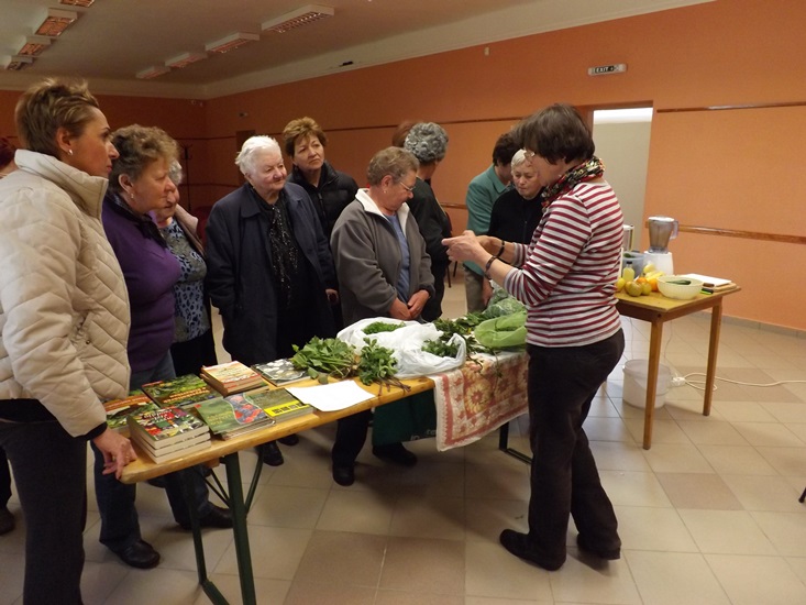 Judit sorra bemutatta a növényeket, ismertette jó tulajdonságaikat, esetleges gyógyhatásukat...