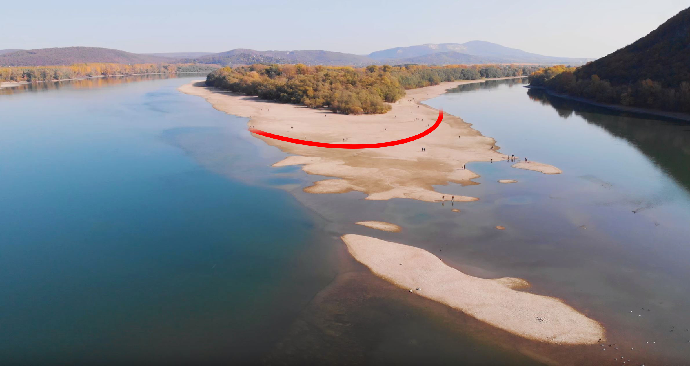 Rekordalacsony vízállás a Dunán 2018 októberében, Kisoroszi Szigetcsúcson