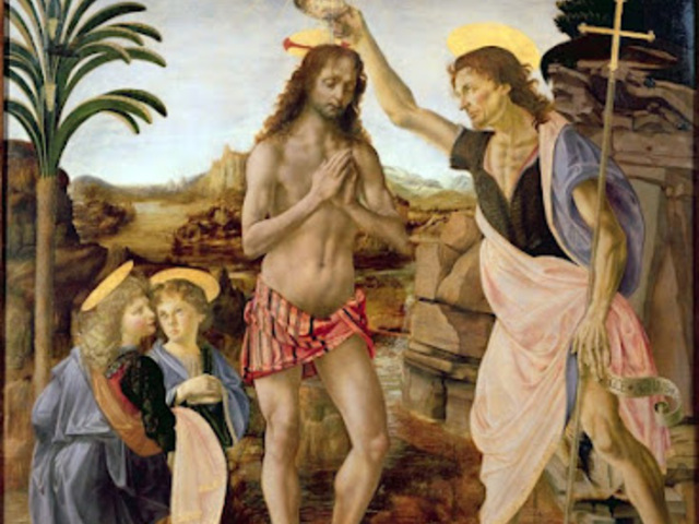 Andrea del Verrocchio: Krisztus megkeresztelése