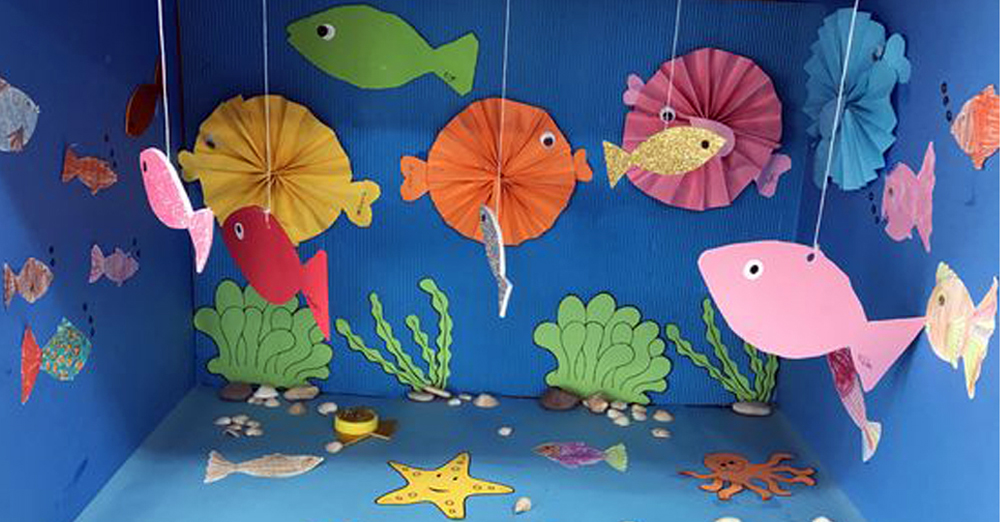 Mókás akvárium készítése kartondobozból a kisebb kreatívkodóknak