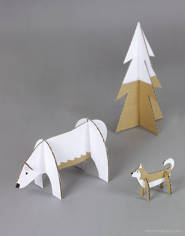 cardboard-animals-polar-bear-husky.jpg
