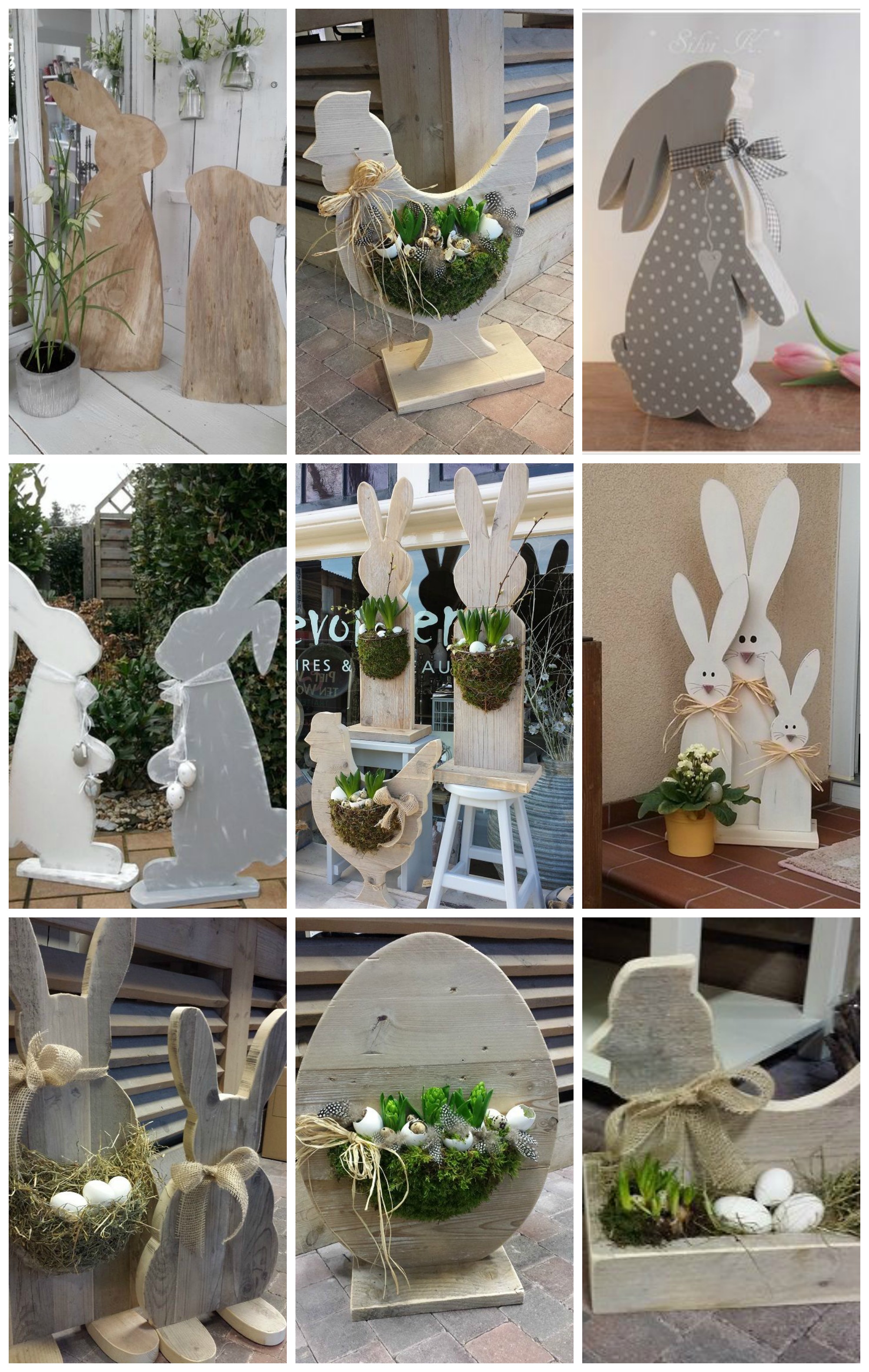 Fából készült bájos húsvéti figurák