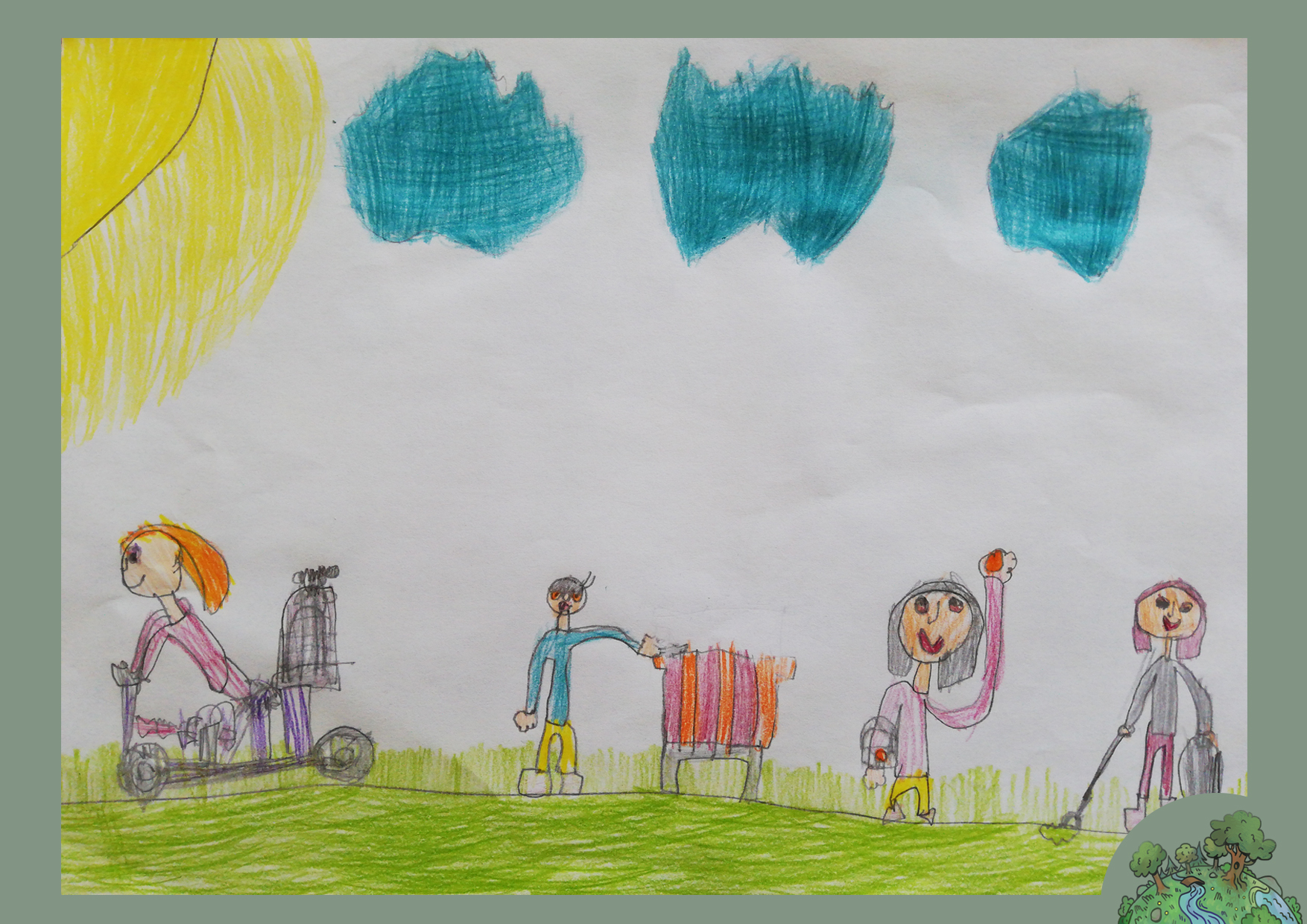 Babos Csenge, 7 éves<br />A kép címe: A rend a Föld lelke <br />Alkalmazott technika: színes ceruza