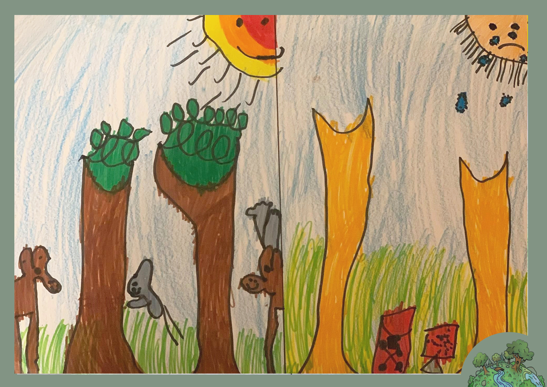 Farkas Zora, 7 éves<br />A kép címe: Az erdő életet ad. Vigyázz rá!