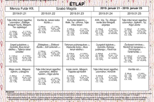 Étlap, 01.21. - 01.25.