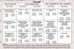 Étlap, szeptember 20-24.