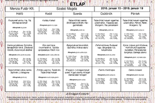 Étlap, 2018. január 15 -19.