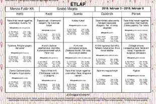 Étlap, 2018. február 5 - 9.