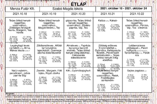 Étlap, október 18-22.