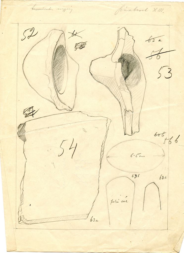 5. kép: Balogh Béla rajzai a felsőszászbereki tárgyakról
