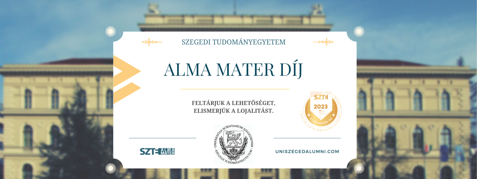 SZTE ALMA MATER DÍJ - 2023 FELHÍVÁS