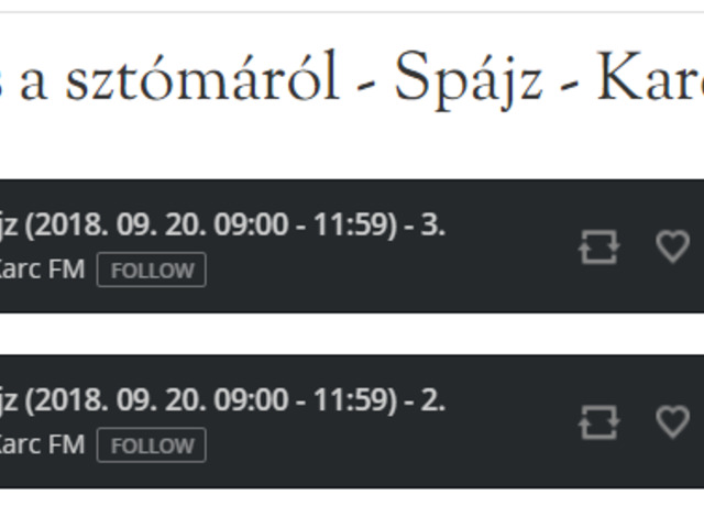 Rádió adás a sztómáról - Spájz - KarcFM