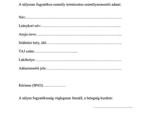 Orvosi igazolás minta adókedvezményhez