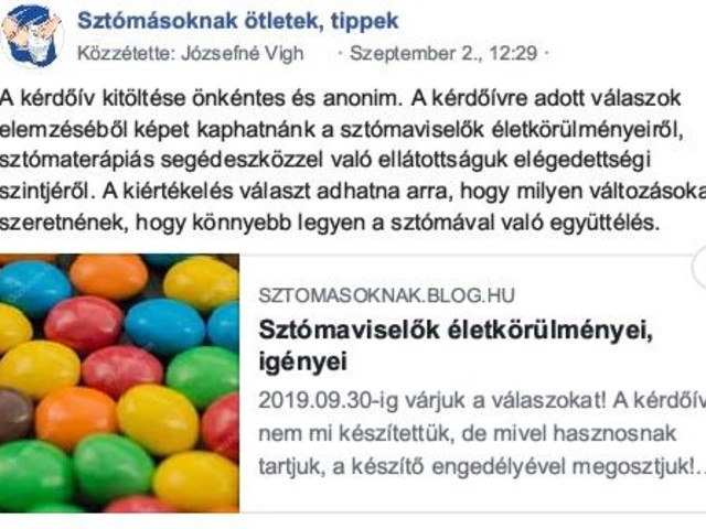 Eredmények: Sztómaviselők életkörülményei, igényei