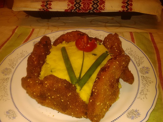 Rántott csirkemell torta