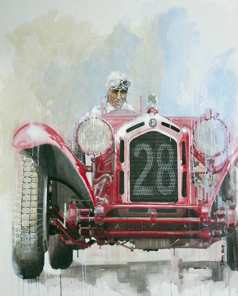 Dan Gwinnett művészi festményei autókról, motorokról - Goodwood