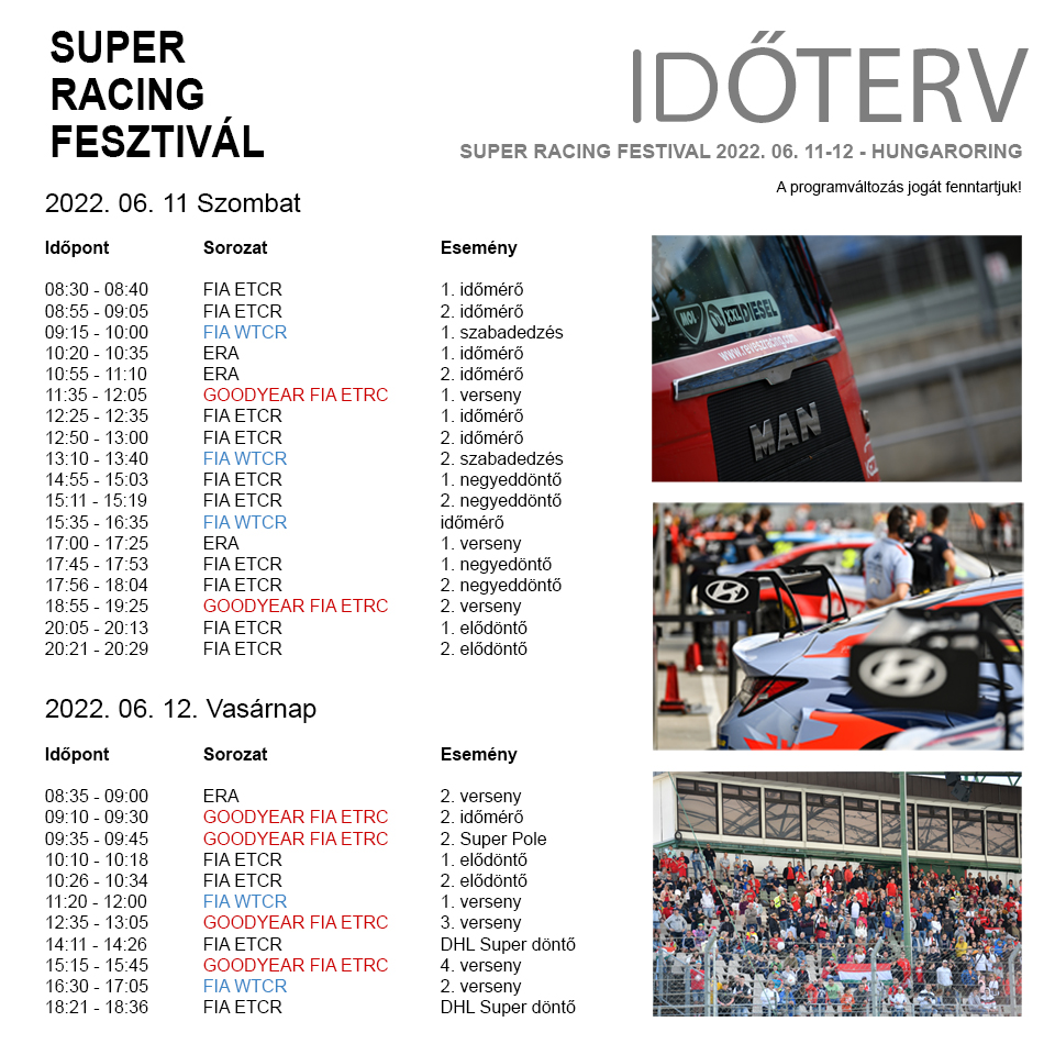 Super Racing Fesztivál lesz a Hungaroringen