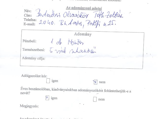 Adományok 2019-ben a Dankó utcának