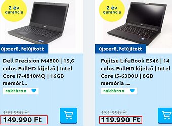felújított laptop árak bp