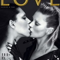 Kate Moss a Love címlapján csókolózik