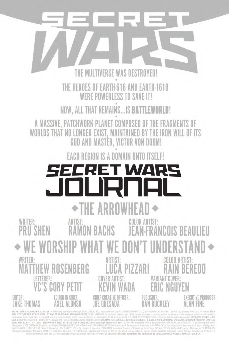 Secret Wars Journal #1