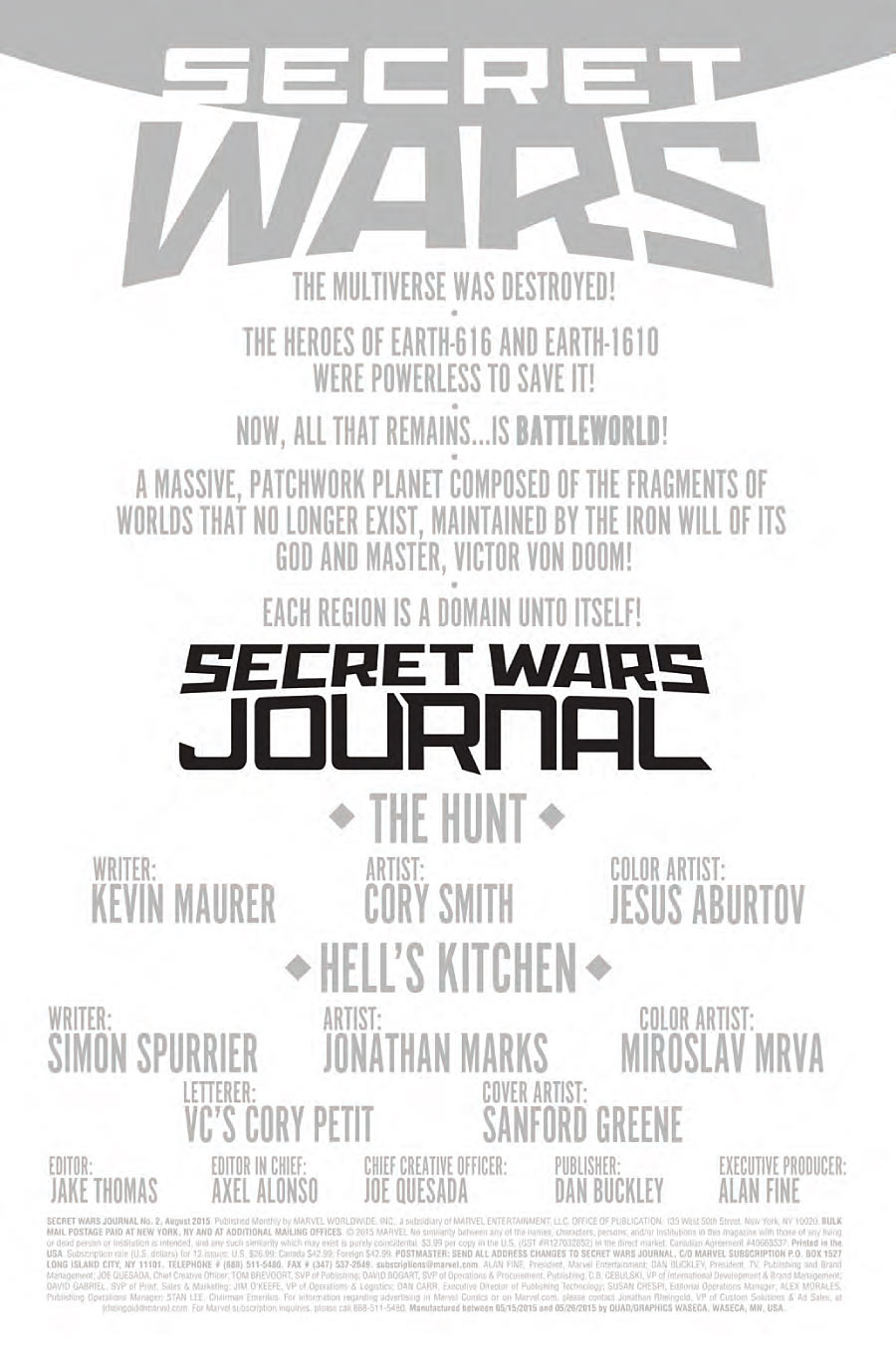 Secret Wars Journal #2