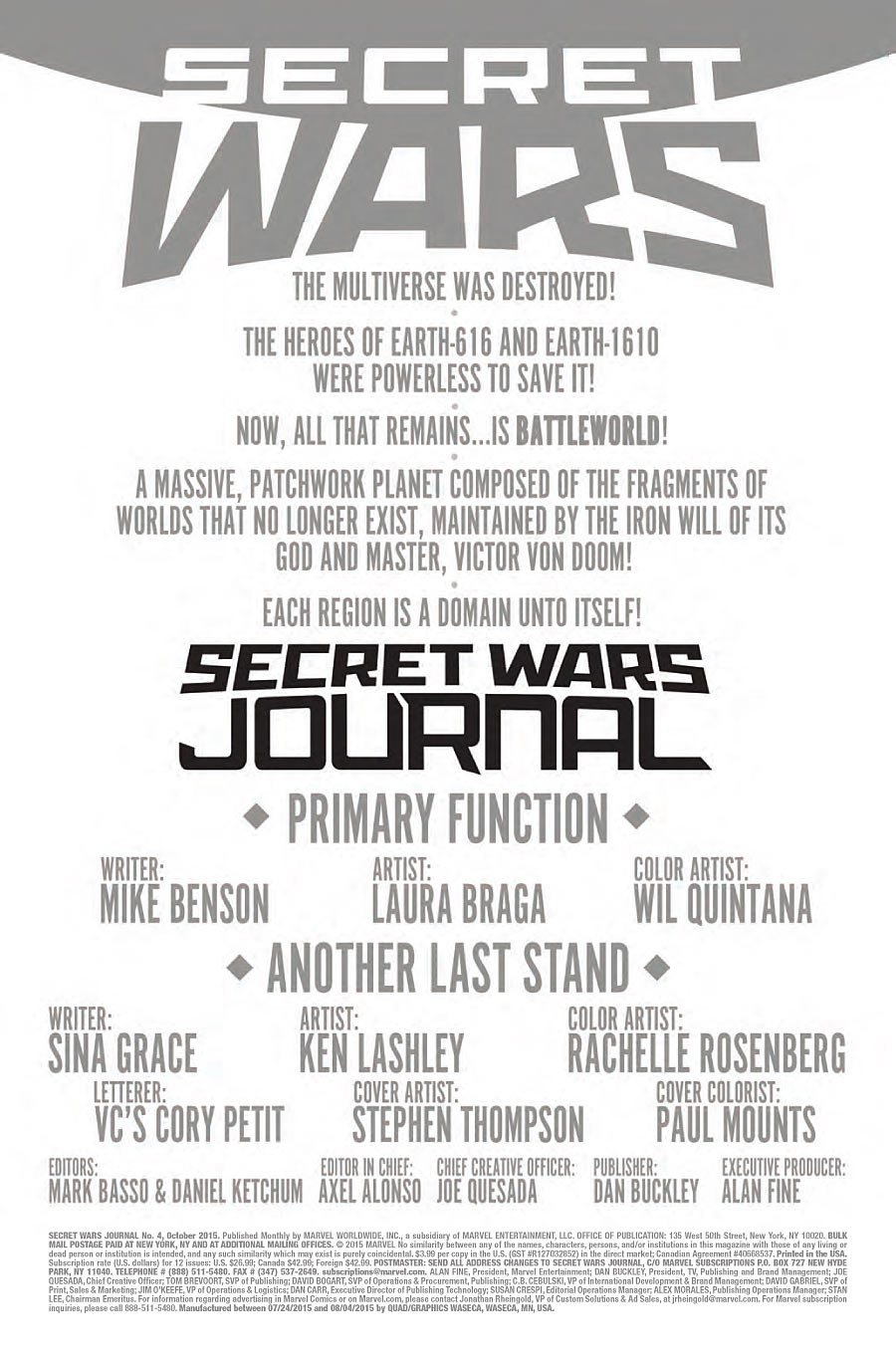 Secret Wars Journal #4