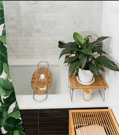 Kis helyen, korlátozott lehetőségek mellett is megoldható a hangulatos növényes fürdőszoba.