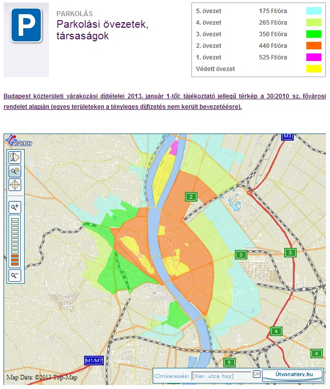 térkép jelölések Mi hiányzik az átlátható parkolási rendszerhez Budapesten  térkép jelölések