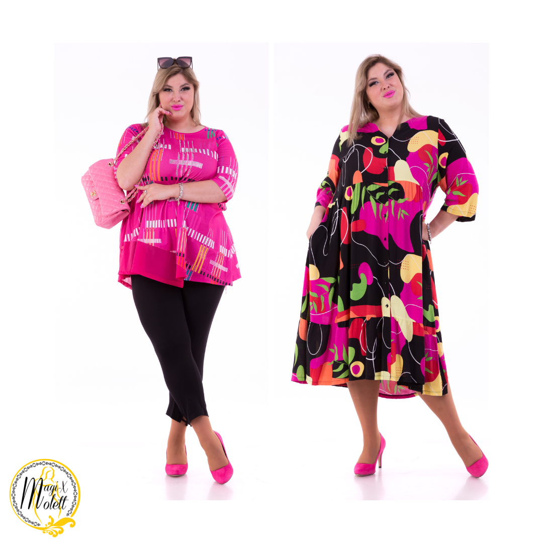 pink molett plus-size nagyméretű