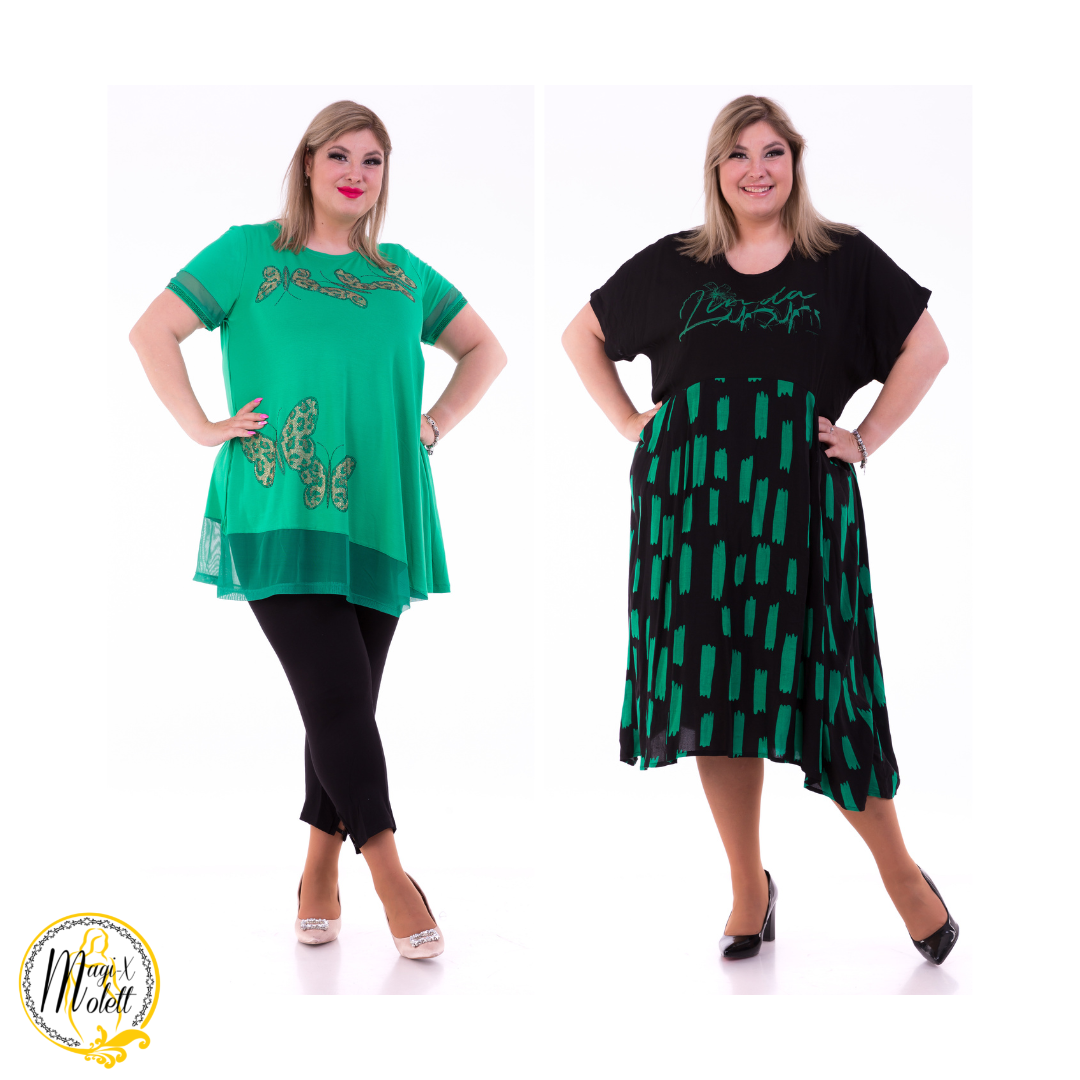 zold molett plus-size nagyméretű