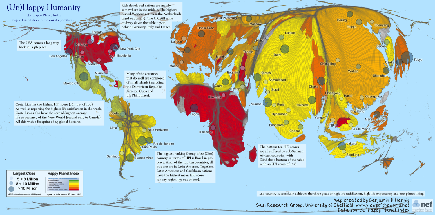 Happy planet index map