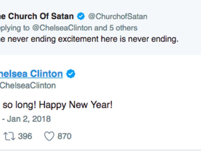 Chelsea Clinton a Sátán Egyházát köszöntötte a Twitteren