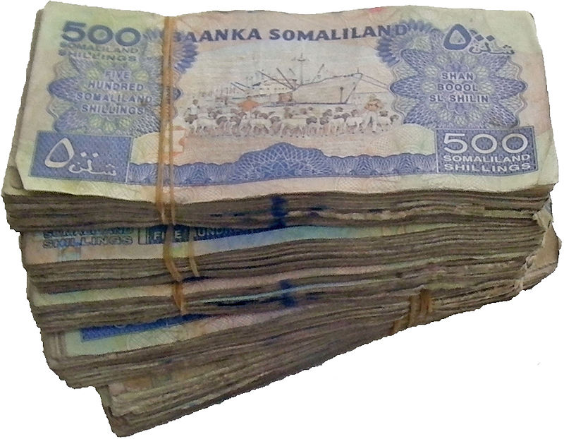 Egy független országnak önálló pénznem dukál. A szomáliföldi shilling bankjegyei. (forrás: Wikipedia)