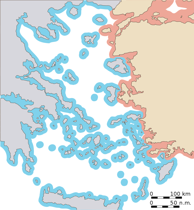 Az Egyesült Nemzetek tengerjogi egyezménye, amely 12 tengeri mérföldes határt biztosít az országoknak a szárazföldtől számítva - ezt az egyezményt Törökország nem ratifikálta. (forrás: Wikipedia)